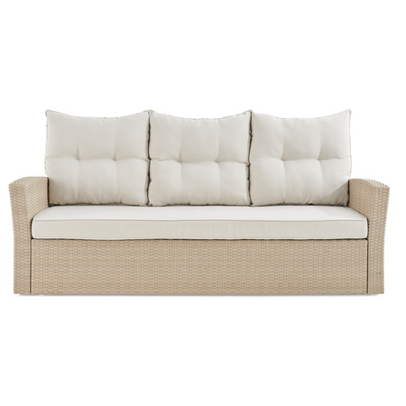 ALATERRE FURNITURE Canaan All-Weather Wicker Outdoor Sofa with Cushions AWWC0445CC